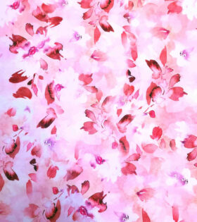Digital Printed Duchess Satin - Floral - Peach