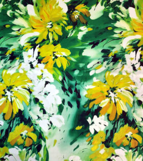 Dior Satin - Floral - Emerald Green