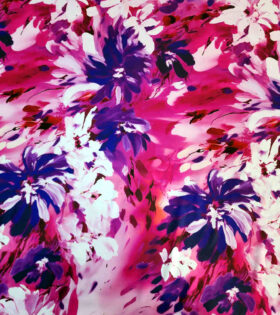 Dior Satin - Floral - Cerise Pink