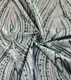 Teardrop Sugar Metallic Evening Tulle - Bottle Green