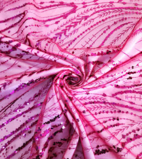 Teardrop Sugar Metallic Evening Tulle - Cerise Pink