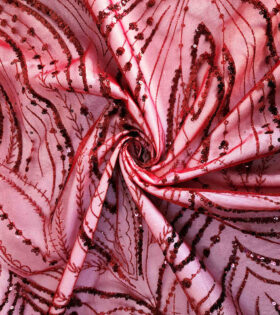 Teardrop Sugar Metallic Evening Tulle - Red
