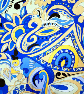 Omega Satin - Abstract - Royal Blue