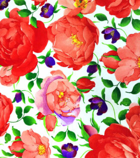 Printed Mini-Matt - Floral - White