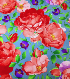 Printed Mini-Matt - Floral - Steelblue