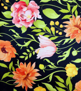 Printed Mini-Matt - Floral - Black