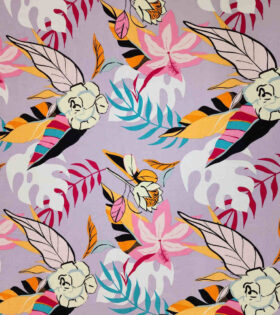 Rayon Challis - Floral - Lilac