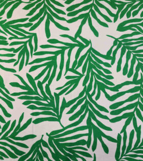 Rayon Challis - Leaves - Emerald