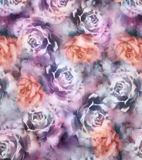 Printed Scuba - Floral - Grape