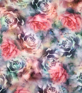 Printed Scuba - Floral - Red