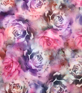 Printed Scuba - Floral - Purple