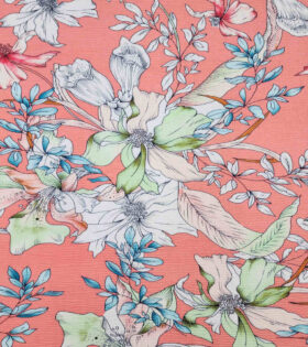 Crinkle Knit - Floral - Peach
