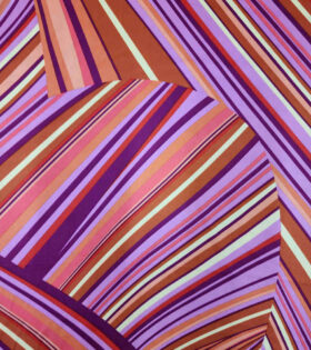 Printed Dull Satin - Abstract - Orange