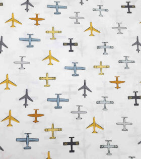 100% Turkish Printed Cotton - Aeroplane
