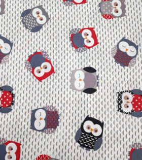 100% Turkish Printed Cotton - Owls