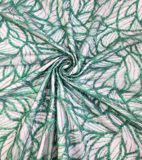 Caviar Leaf Tulle - Bottle Green