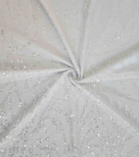 Monaco Beaded Tulle - White