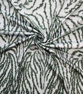 Monaco Beaded Tulle - Bottle Green