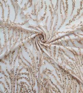 Monaco Beaded Tulle - Rose Gold