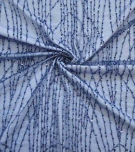 Raya Beaded Tulle - Navy Blue