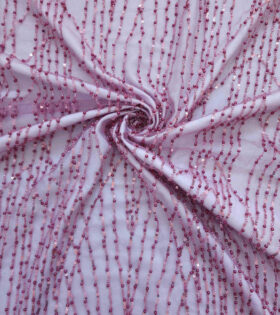 Raya Beaded Tulle - Dusty Rose