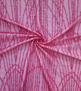 Raya Beaded Tulle - Cerise Pink