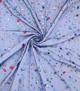 Rhinestone Tulle - Blue