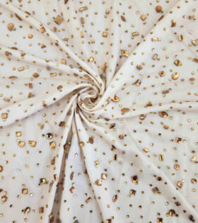 Rhinestone Tulle - Beige