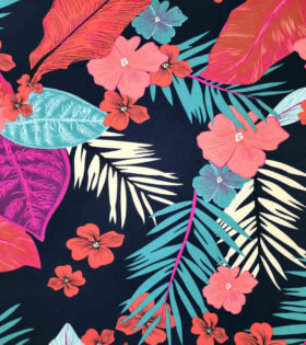 Printed 4-Way Stretch - Navy Blue