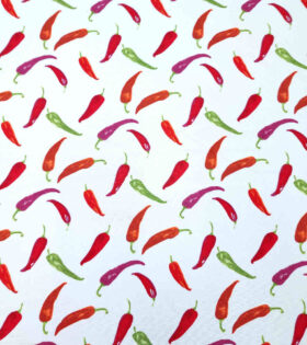 Printed Mini-Matt - Chillies - White