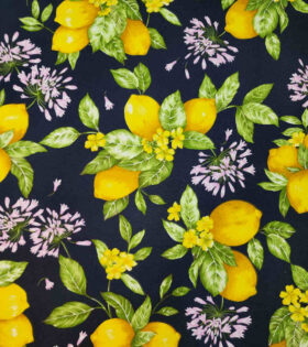Printed Mini-Matt - Lemon - Navy Blue