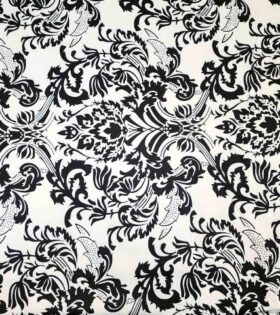 Designer Salmon Satin - Abstract - Black