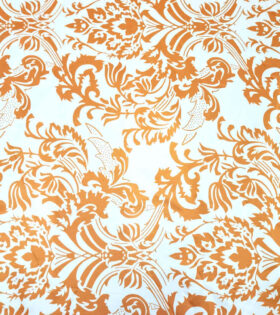 Designer Salmon Satin - Abstract - Orange