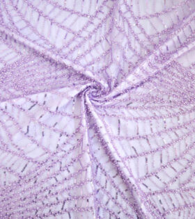 Crystal Beaded Tulle - Lilac