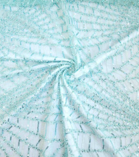Crystal Beaded Tulle - Mint