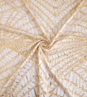 Crystal Beaded Tulle - Stone
