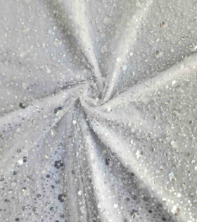 French Beaded Spankle Tulle - White