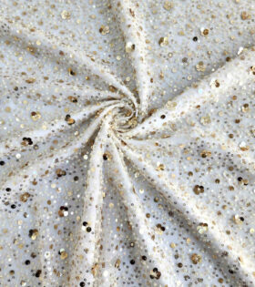 French Beaded Spankle Tulle - Cream