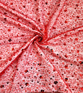 French Beaded Spankle Tulle - Red