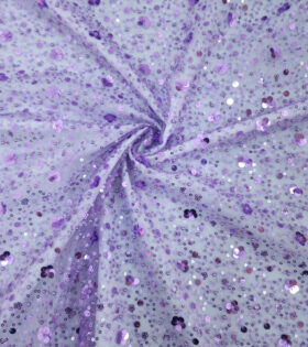 French Beaded Spankle Tulle - Lilac