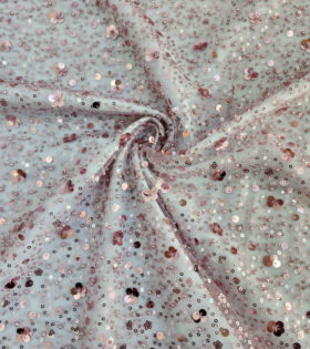 French Beaded Spankle Tulle - Mauve