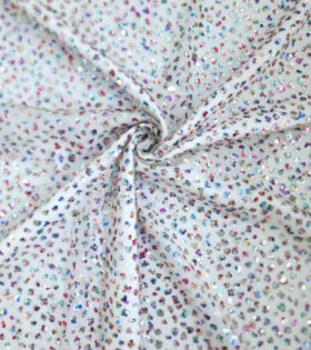 Glitzy Multi-color Sequins Tulle - Beige