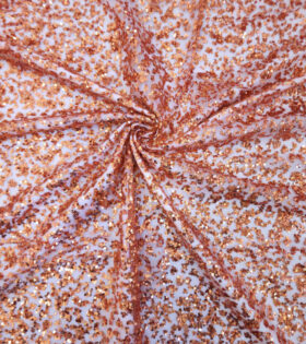 Glitzy Sequins Tulle - Orange