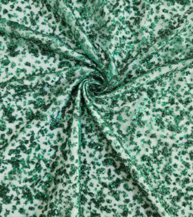 Glitzy Sequins Tulle - Emerald green