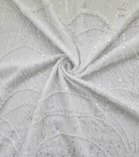 Luella Beaded Tulle - White