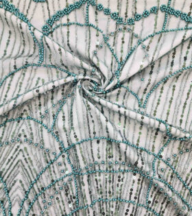 Luella Beaded Tulle - Bottle Green