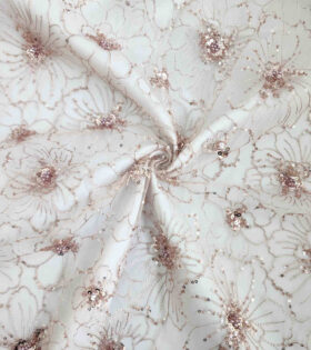Monochrome Floral Tulle - Nude