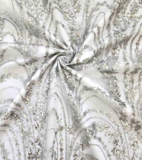 Sprays Sugar Metallic Tulle - White