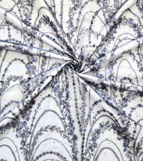 Sprays Sugar Metallic Tulle - Navy Blue