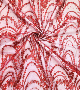 Sprays Sugar Metallic Tulle - Red